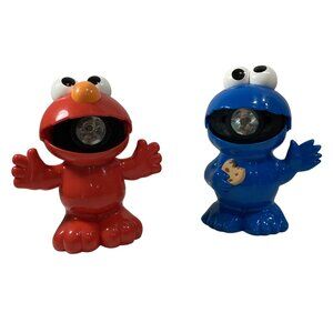 Little Tikes Sesame Street Flashlight Elmo Cookie Monster Glow N Speak 2005 READ